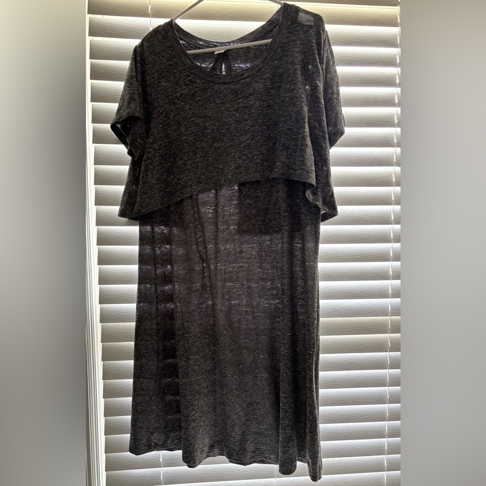 Old Navy Maternity/Nursing Gray Short Sleeve Dress